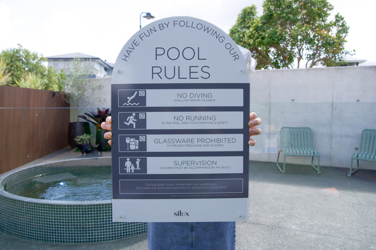 Double Sided Signs CPR / Pool Rules – Silux