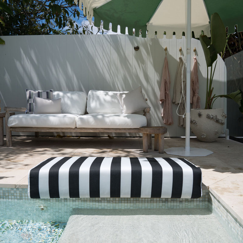 Poolside Cushion — 550 x 1200mm / Black Stripe