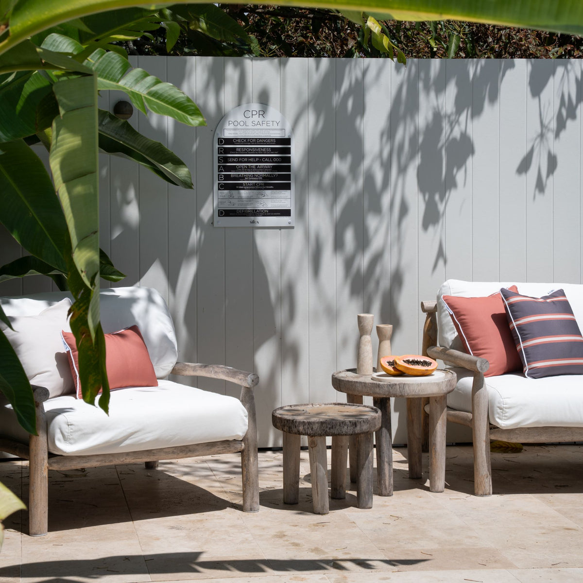 Element Stripe Earth  - 45×45cm Outdoor Pillow