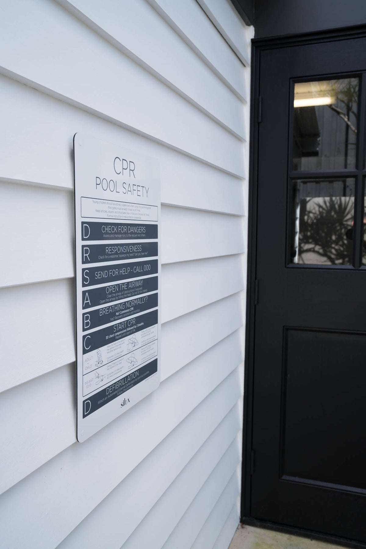 Rectangle CPR Sign - Charcoal - National Compliance – Silux