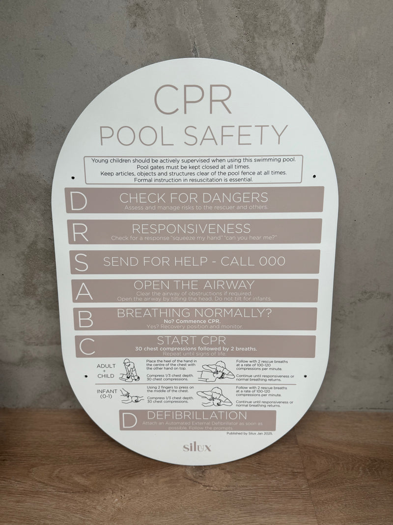 NEW - Oval CPR Sign - Fawn - National Compliance