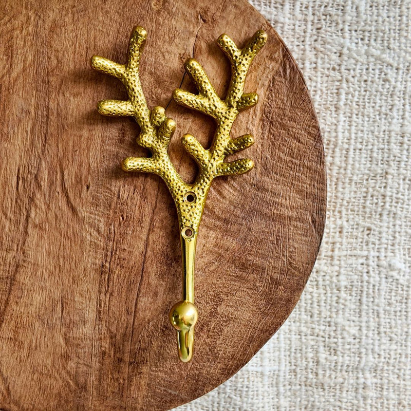 NEW Brass Coral Branch Hook