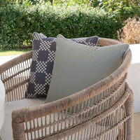 Element Check Charcoal- 45×45cm Outdoor Pillow