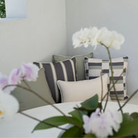 Element Check Stripe Sage - 45×45cm Outdoor Pillow