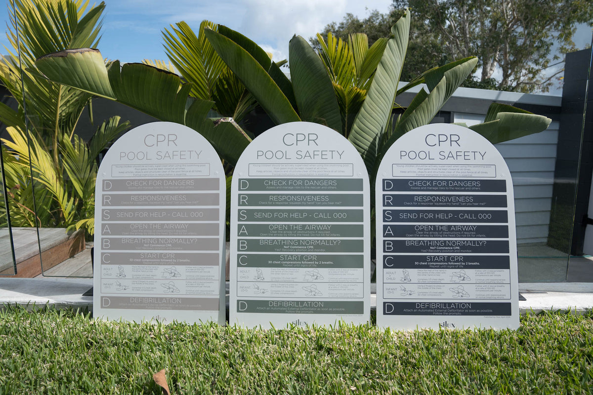 Pool Cpr Arch CPR Sign - Sand - National Compliance – Silux