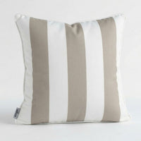 Beige stripe Silux Outdoor Pillow — warm neutral coastal styling