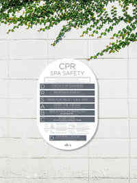 Oval SPA CPR Sign - Charcoal - National Compliance