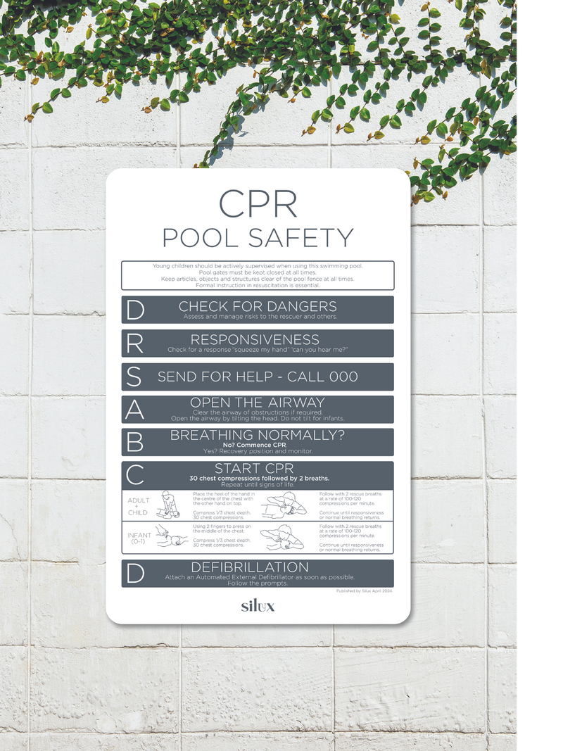 Rectangle CPR Sign - Charcoal - National Compliance