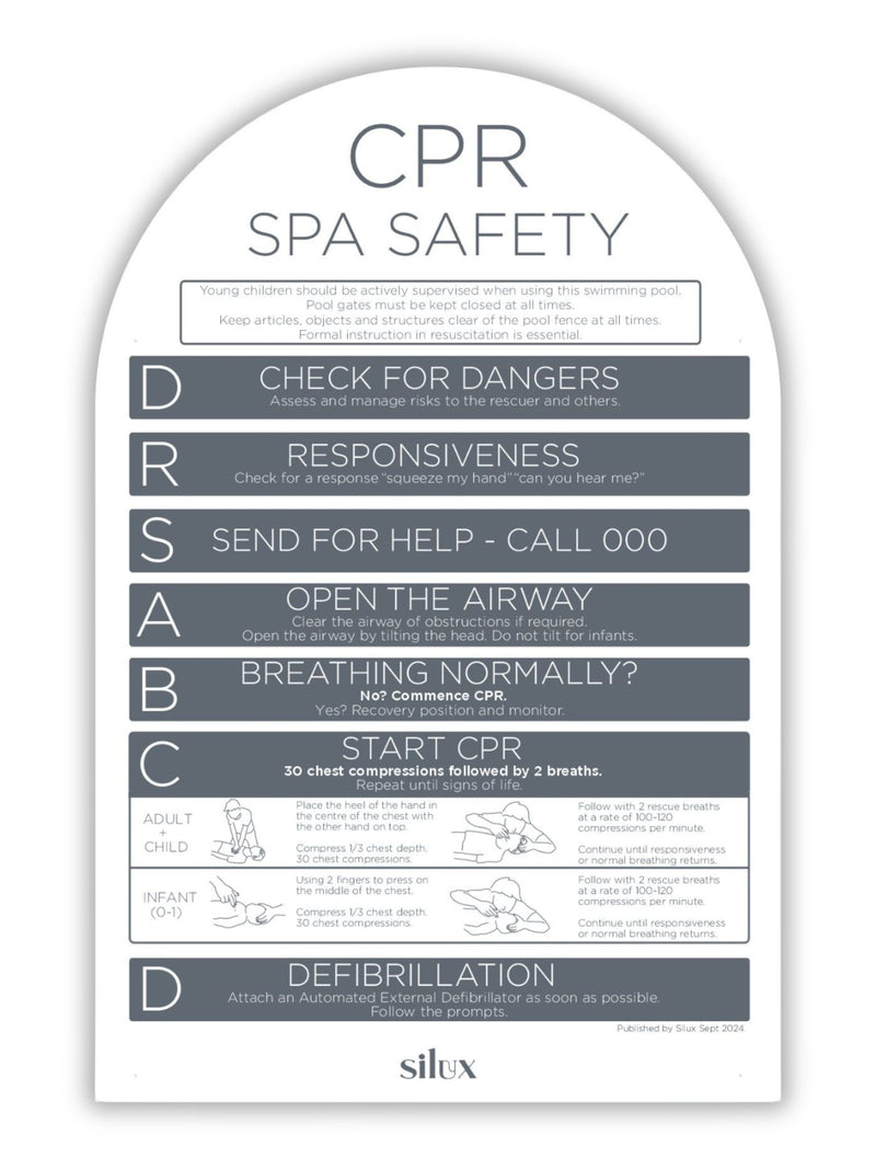 Arch SPA CPR Sign - Charcoal - National Compliance