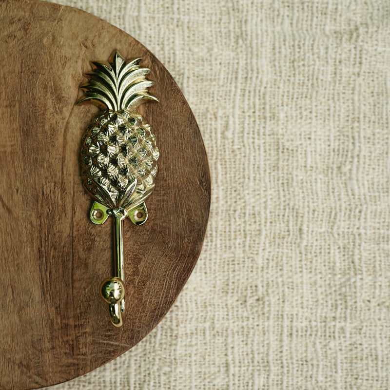NEW Brass Pineapple Grove Hook - Gold Finish
