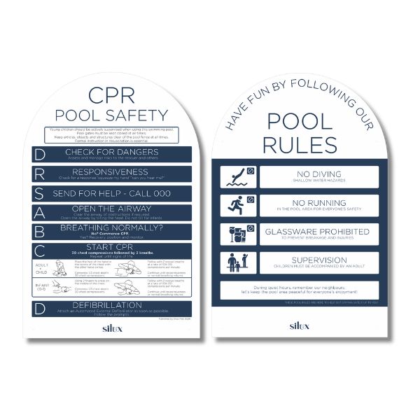 NEW Arch Double Sided - Navy - CPR/Pool Rules