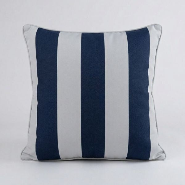 Navy Silux Outdoor Pillow — nautical-inspired outdoor cushion