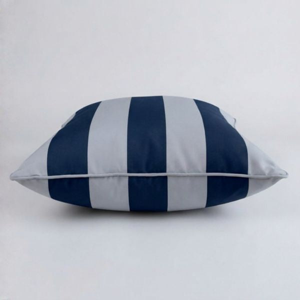 Navy Outdoor Pillow shown at angle