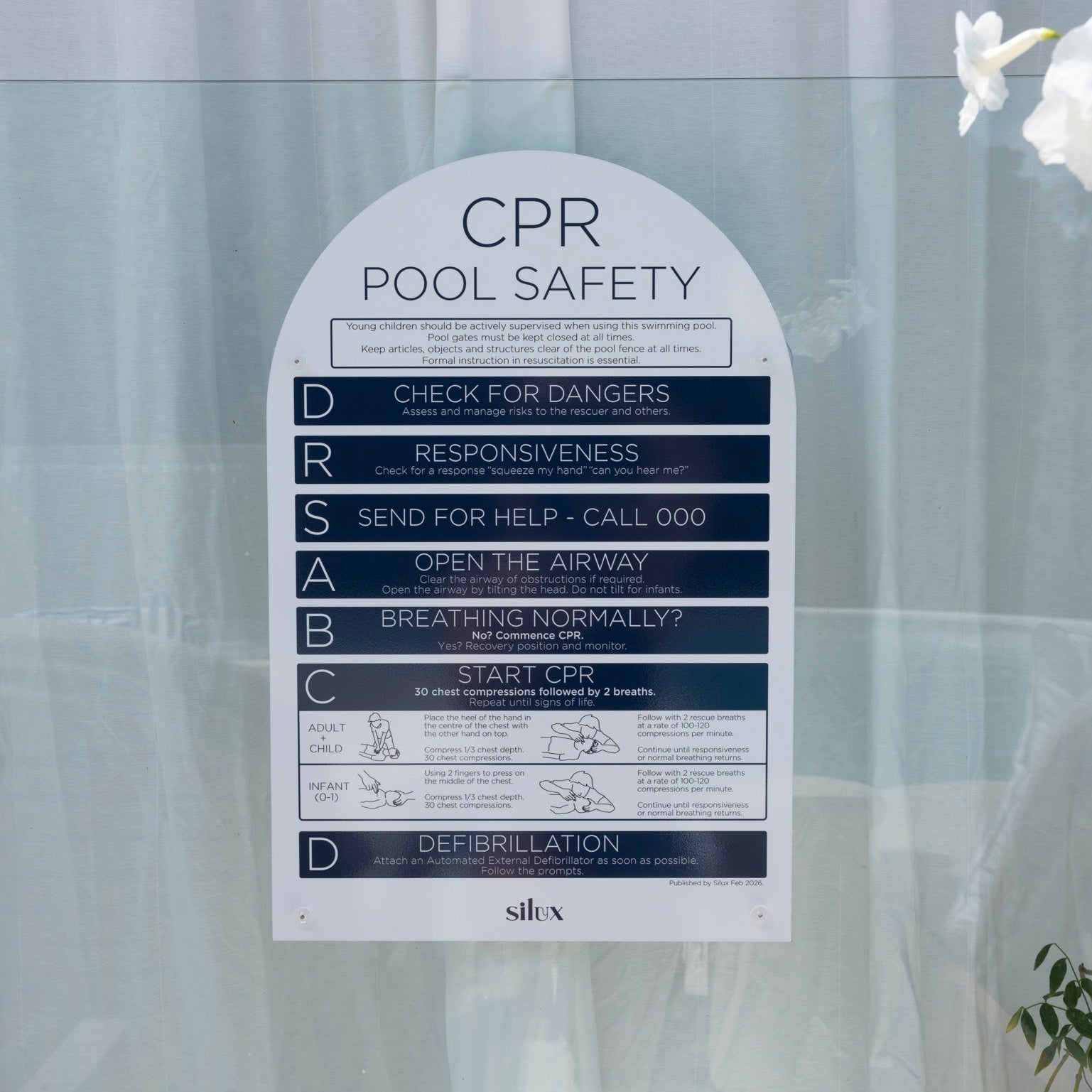 Arch CPR Sign - Navy - National Compliance