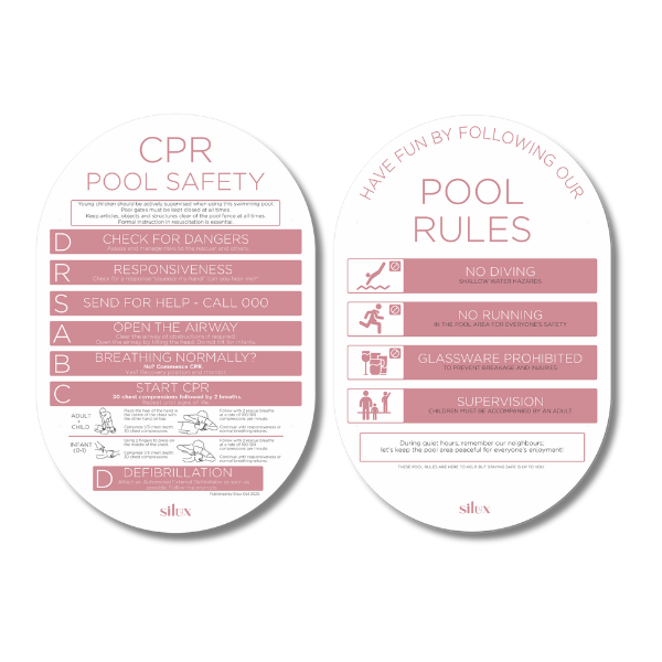Limited Release - Oval Double Sided - Pink - CPR/Pool Rules
