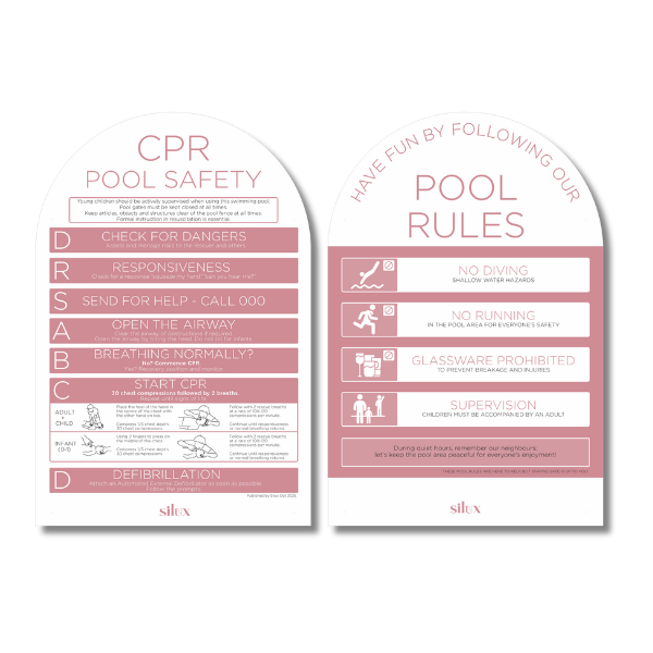 Limited Release - Arch Double Sided - Pink - CPR/Pool Rules