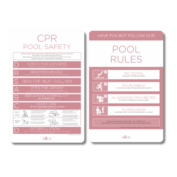 Limited Release - Rectangle Double Sided - Pink - CPR/Pool Rules