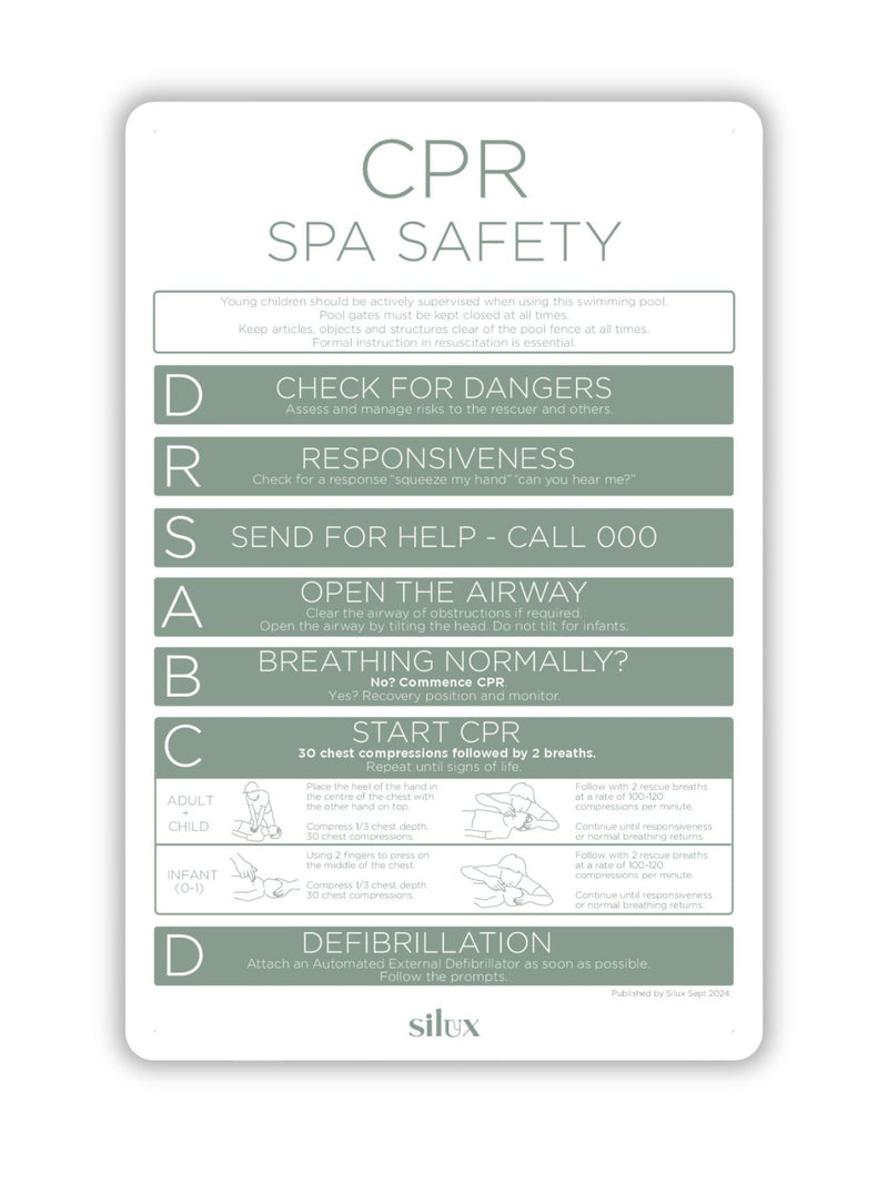 Rectangle SPA CPR Sign - Sage - National Compliance