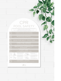 Arch CPR Sign - Sand - National Compliance