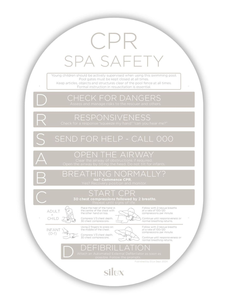 Oval SPA CPR Sign - Sand - National Compliance