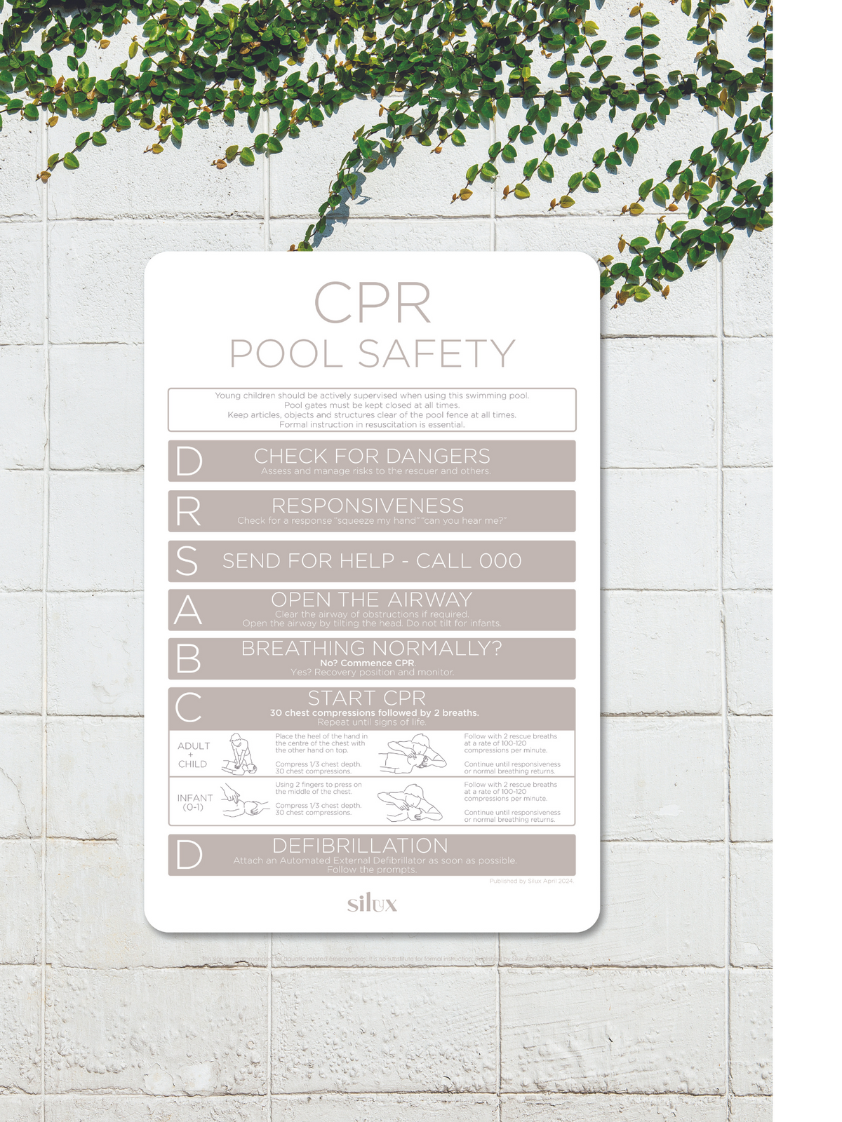Rectangle CPR Sign - Sand - National Compliance