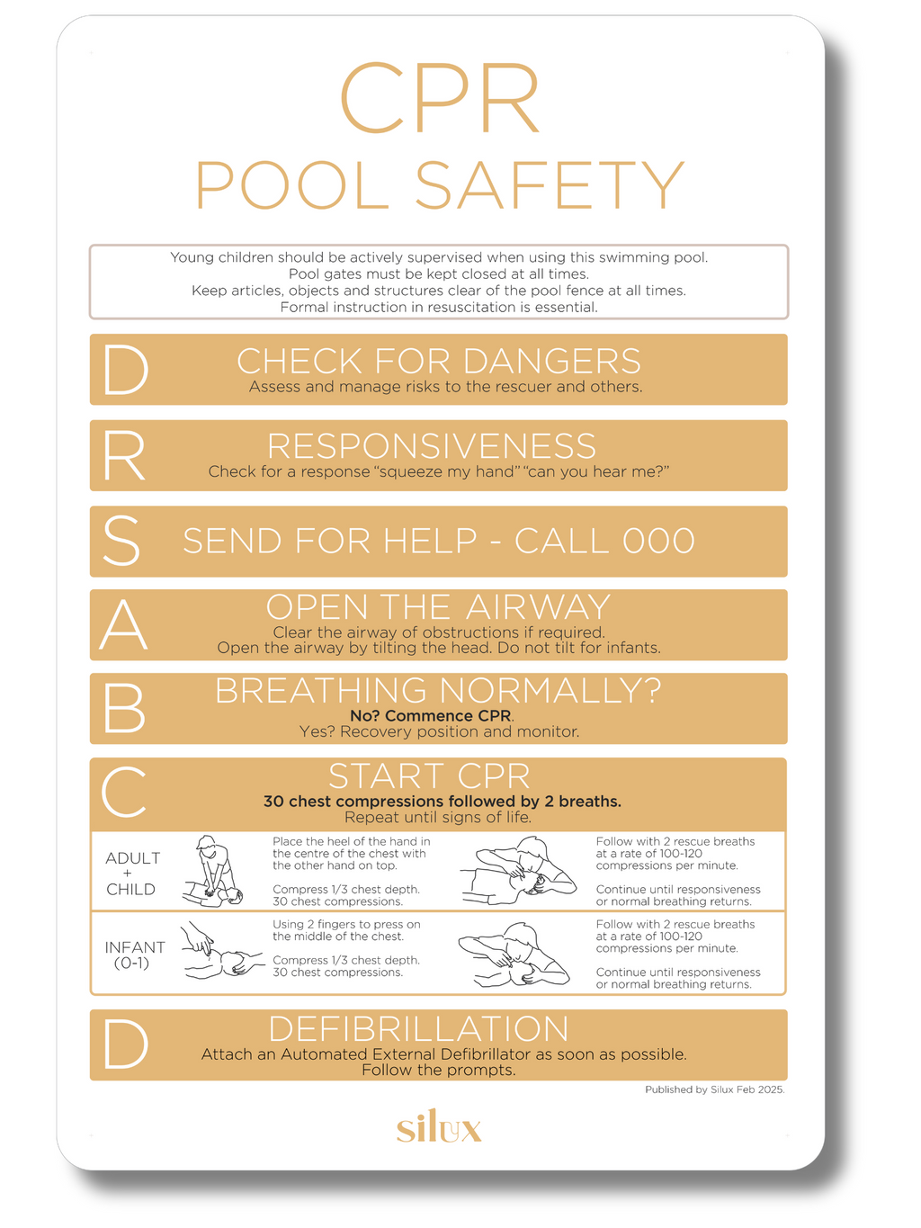 Rectangle CPR Sign - Sunshine - National Compliance – Silux