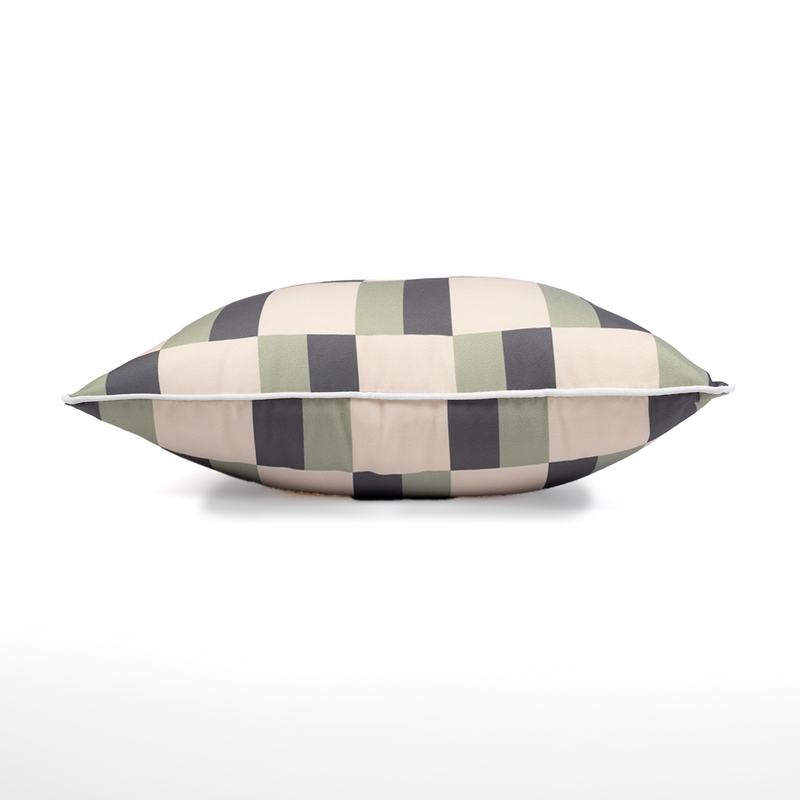 Element Check Stripe Sage - 45×45cm Outdoor Pillow