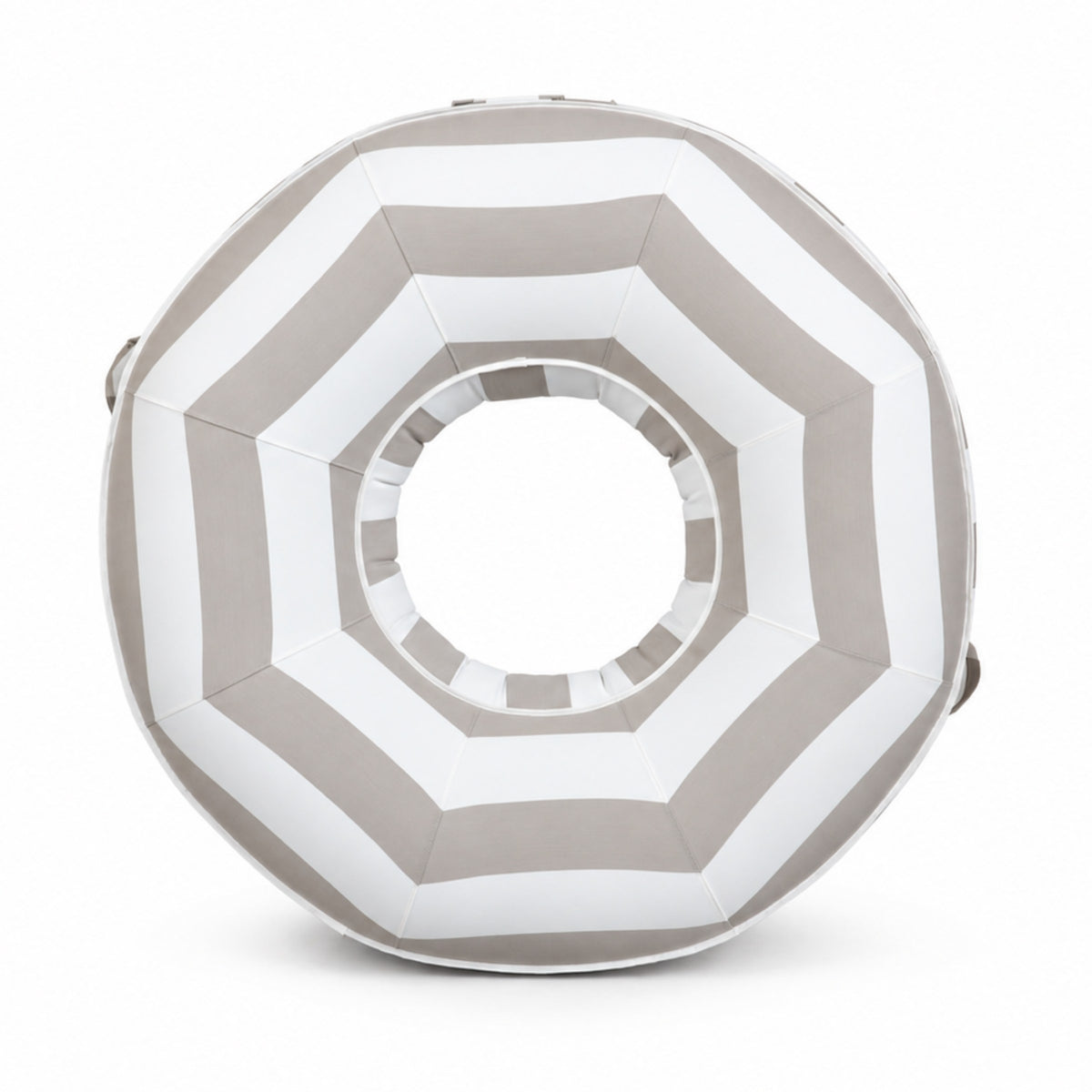 Top view of the beige and white striped Halo Float V2