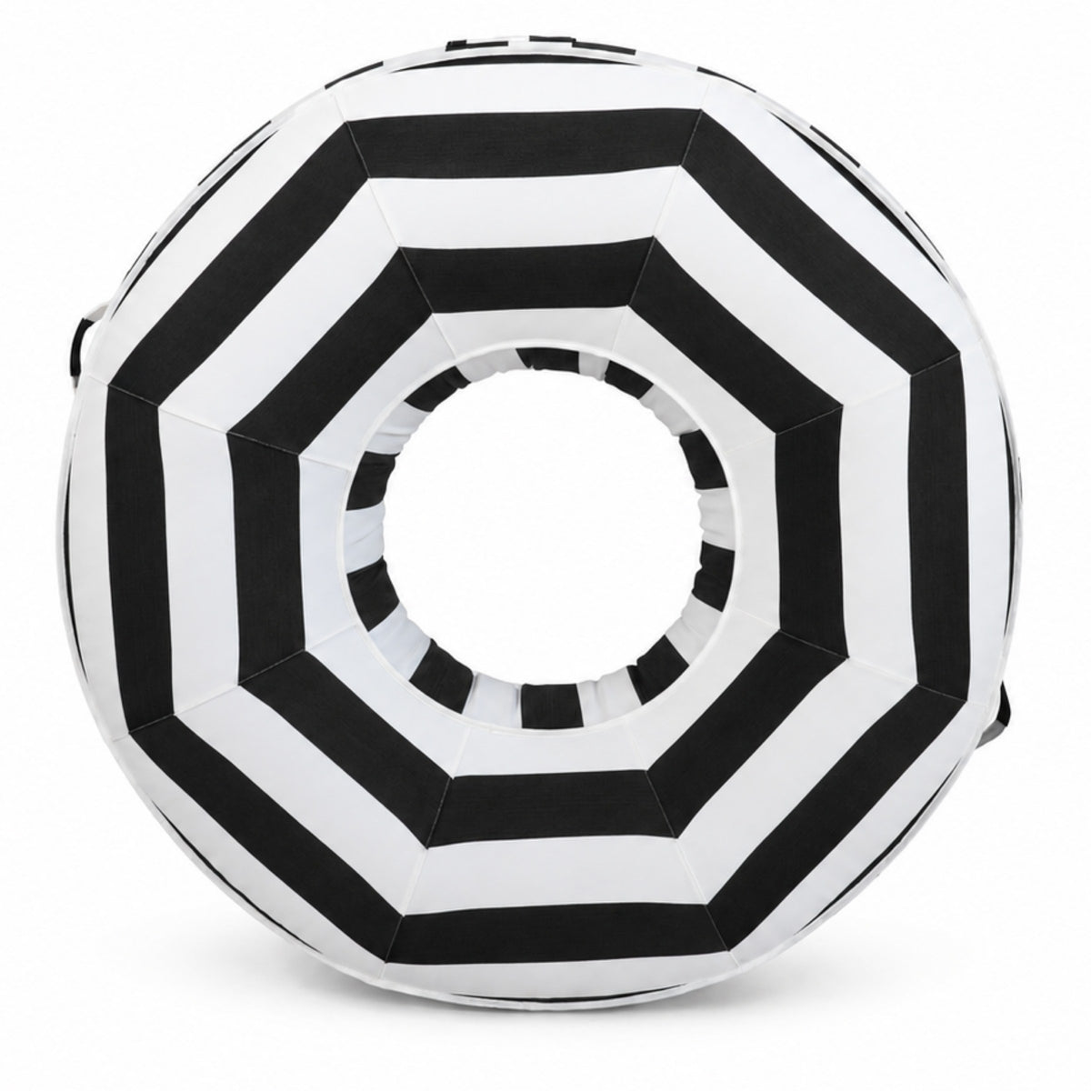 Top view of the black and white striped Halo Float V2