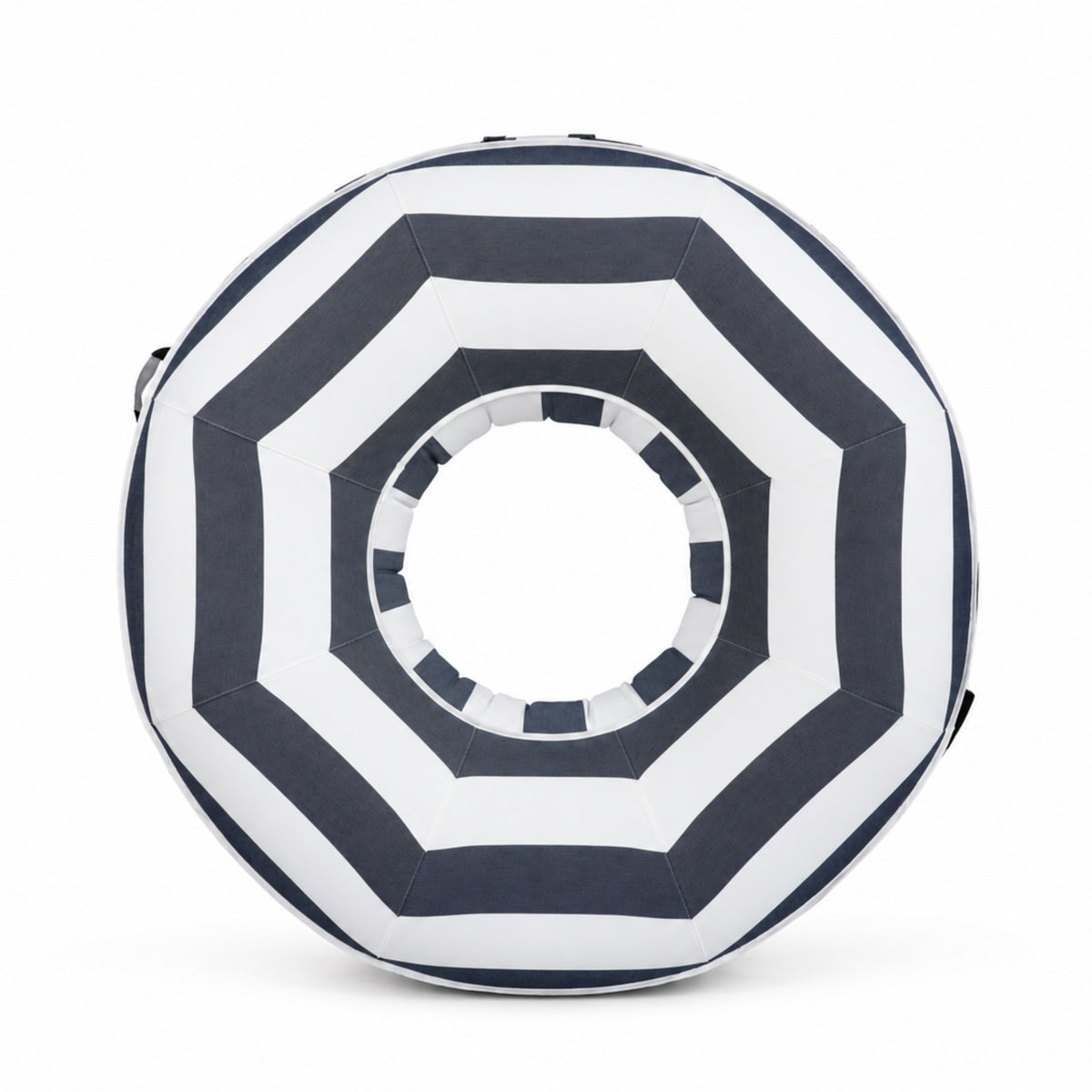 Top view of the navy and white striped Halo Float V2