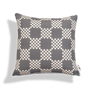 Element Check Charcoal- 45×45cm Outdoor Pillow